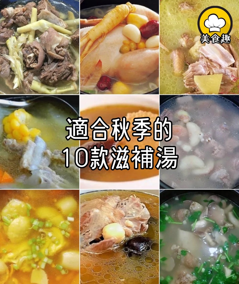 適合秋季的10款滋補湯,不油膩清爽鮮美,營養不上火多喝不增肥